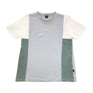 Men's Sunrise Kingdom Crew Neck Short Sleeve Tshirt Colorblock Blue Green L Flaw